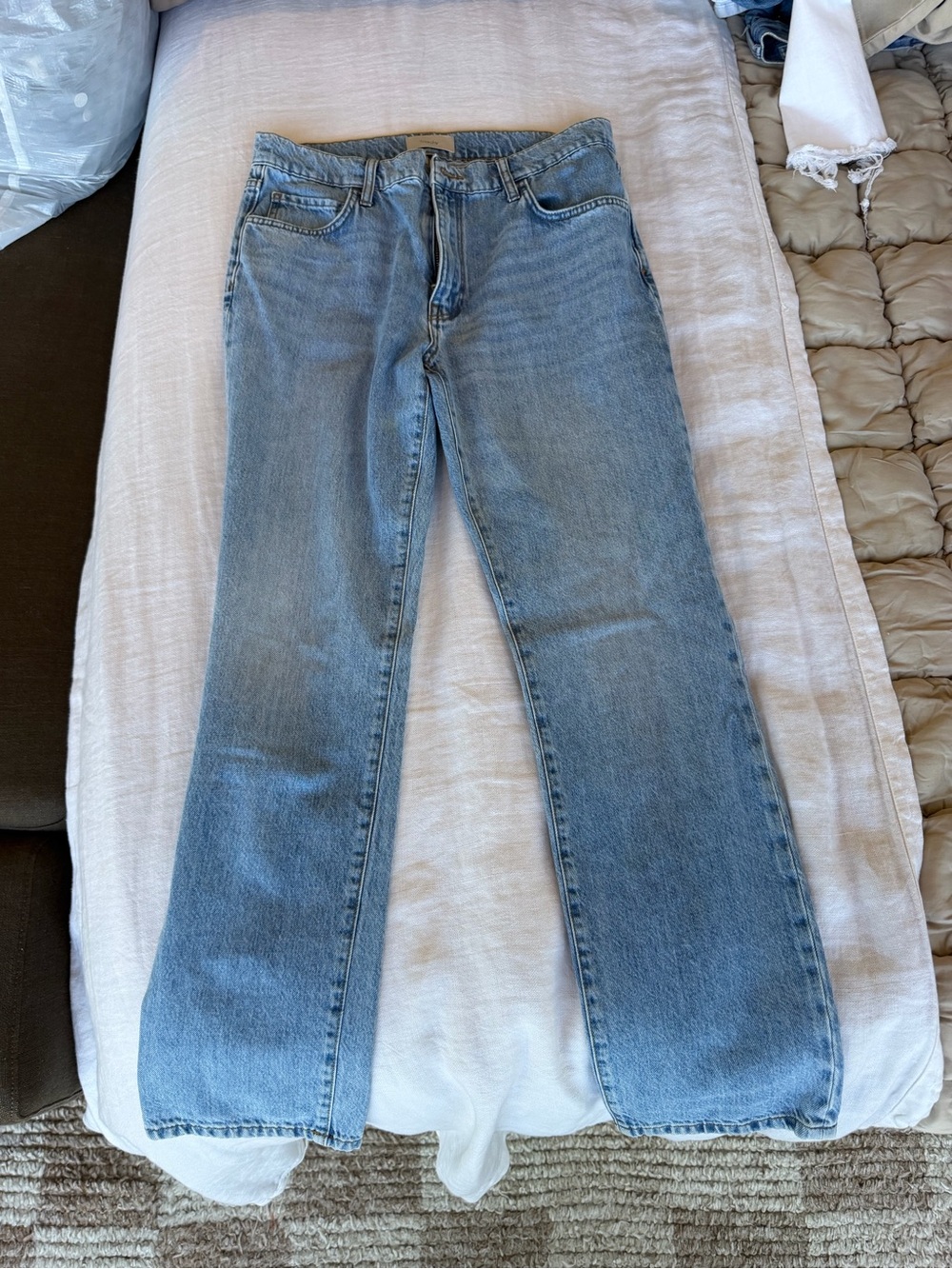 Triarchy - mid rise light wash straight leg jeans - size 29